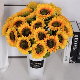 Decoration Artificial Sunflower Flower Realistic Silk Daisies for Home Flower Arrangement Wedding Party GC1789
