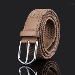 Belts Men And Women Woven Waistbands Non Perforated Elastic Male Students Young People Leisure Needle Buckle Trouser