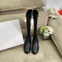 Botas de joelho de luxo para mulheres Double B Logo nas botas com tamanho 34-40