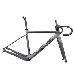 Full hidden Cable Disc Gravel Bike Frame GR044 Flat Mount BB386 Metal Grey Matte YS8966 Max Tyre 700x45C