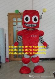 Red Robot Mascot Costume Adult Cartoon Character Outfit Suit Large Family Gathering Brand Name Promotion zz7967