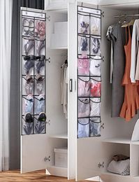 Storage Boxes 12 Crystal Pockets Wall-mounted Sundries Organiser Over Door Hanging Shoe Closet Bag Holder