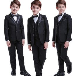 Black Toddler Boys Suits Wedding Formal Children Suit Tuxedo Dress Party Ring bearer 3-12 Years Kids Gentlemen Suit