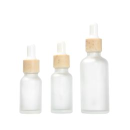 15ml 30ml 50ml Glass Cosmetic Pipette Dropper Bottle Empty Frosted Clear Essential Oil vial Plastic Wooden Grain Bottles