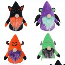 Other Festive Party Supplies Party Favors Halloween Gnome Fall Decorations Handmade Faceless Plush Witch Gnomes With Spider Bat Or Dhbm0