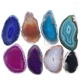 Decorative Figurines 5Pcs Natural Agate Geode Polished Irregular Crystal Slice Brazil Healing Reiki Stone Quartz Pendant Mineral Home Decor