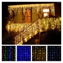 Strings 5M Led Curtain Icicle String Light Droop 0.4/0.5/0.6m Christmas Holiday Outdoor Home Garlands Fairy Xmas Party Decorative Lights