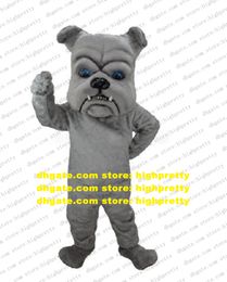 Grey Bulldog Dog Pitbull Bull Dog Mascot Costume Adult Cartoon Character Outfit Suit Movie Props Performn ACTING zz7701