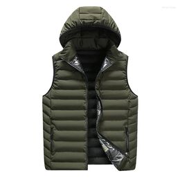 Men's Vests SUPUSCREAT Solid Men's Vest Autumn Spring Warm Sleeveless Jackets Men Casual Waistcoat Hooded Plus Size Veste Homme