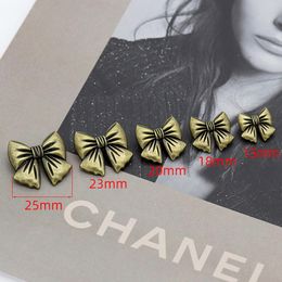 4 Colors Cute Bowknot Buttons for Shirt Coat Sweater Metal Bowknot Diy Sewing Clothing Button