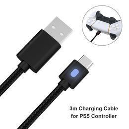 3m 10ft Type-C USB Charging Cable For PS5 Controller Power Charge Cord For Xbox Series X S Switch Pro Gampad Joystick Charger Wire with LED Light FAST SHIP