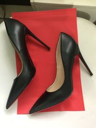 Fashion High Heels Shoes для женщин одевать обувь классические матовые кожаные насосы Сексуальные тонкие каблуки.