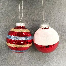 Christmas Decorations Tree Decoration Glass Creative Pendant Vibrato Gift Export 5.5cm Painted Red Ball