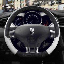 Steering Wheel Covers for Citroen DS3 DS 3 Racing Cabrio Car Steering Wheel Cover PU Leather Non-slip Auto Accessories T221108