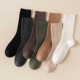 Socks Hosiery Women Socks Long Casual New Autumn Warm Plain Absorb Sweat Sport Girls Cotton Socks Solid Colour Korean Style School Breathable T221102