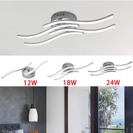 Ceiling Lights AC85-265V 12W 18W 24W Modern LED Lamp Aluminium Wave Shape Light For Bedroom Kitchen Living Room Decoration