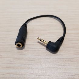 10pcs/lot 90 Degree Elbow 2.5mm X 3.5mm Male To Female Audio Data Extension Cable Black 10cm