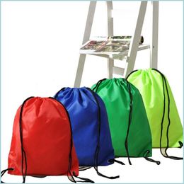 Storage Bags Mtifunction Solid Kids Clothes Shoes Bag School Dstring Frozen Sport Gym Pe Dance Backpacks Drop Delivery Home Garden H Dhvyq