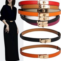 Belts Luxury Brand High Quality Women Real Leather 18cm Width Belts Golden Lock Buckle Dress Jeans Sweater Waistband Belt 221107