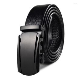 Belts 2022 Men Belt Metal Black Automatic Buckle Leather High Quality For Business Work Casual Strap