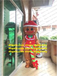 Xmas Gingerbread Man Oven Break Santa Mascot Costume Adult Cartoon Character Wedding Marriage Preschool Education zz7730