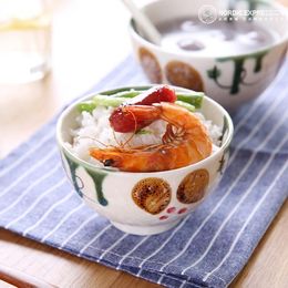 Bowls Brand High Quality Ceramic Tableware Floral Printed Under Glazed Porcelain Container Handpainted Soup Noodle Bowl