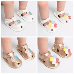 First Walkers Fashion PU Non-slip Rubber Baby Girls Shoes 0-18M 2022 Cute Born Infant Princess Toddler Summer Sandals
