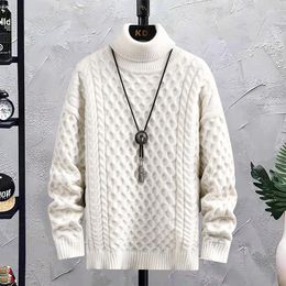 Men's Sweaters Winter Solid Colour Oversize Pullover Men Fashion Casual Men's Sweater Tops Homme Trend High Neck