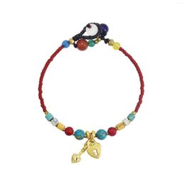 Strand Handmade Acrylic Beads Stone Bracelets For Women Boho Ethnic Heart Coin Charms Statement Bracelet Party Friendship Jewelry Gift
