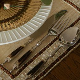 Dinnerware Sets Luxury Classic Cutlery Set Designer Matte Black Cooking Breakfast Coffee Dinner Fork Spoons Kitchen Dessert Talheres