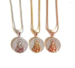Chains Promotion Women Men Cross Jesus Necklace Jewellery Trendy Gold Colour Pendant For Vintage Statement CZ Bling