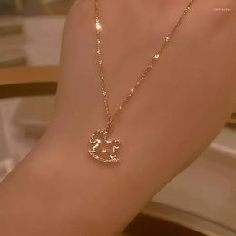 Chains Rhinestone Trojan Necklace Pendant Luxury Animal Horse Clavicle Chain Fashion Jewelry Gift Valentine Women Accessories