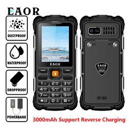 Walkie Talkie EAOR 2G Rugged Phone Flashlight Keypad with 3000mAh Battery Power Bank IP68 Waterproof Feature Dual SIM Mobile 221108