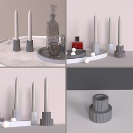 Candles Concrete stick Silicone Moulds hole Moulds Cylindrical Cement scented Holder Silicon Mould 221108