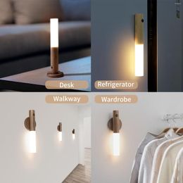 Night Lights Light Removable Hand Automatic On/Off Rechargeable LED Sensor Closet Self-Stick & Magnetic Stair Lamp