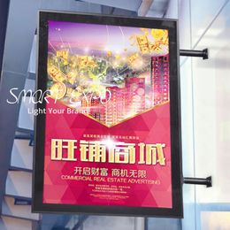 Outdoor LED Business Signage 60x70cm Advertising Display Board Waterproof Double-Sided Magnetic Panels Wall Projection Mounting with Wooden Case Packing