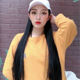 Hair Lace Wigs Wig Hat One Female Black Long Straight Hair Invisible Natural Breathable Headcover Live Broadcast with Goods