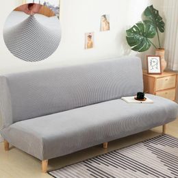 Chair Covers Jacquard Armless Folding Sofa Bed Cover For Living Room Stretch Slipcovers Elastic Polar Fleece Without Armrest Couch