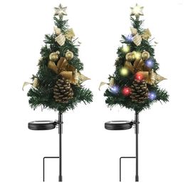 Christmas Decorations Solar Tree Stake Lights Decorative 2Pcs Trees For Outside Outdoor Yard