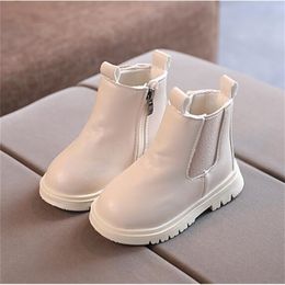 Boots Fashion Kids PU Leather Winter Children's Shoes Princess Girls Anti Slip Foot Warmer Snow 1-10 Years Old 221107