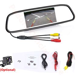 4 3 Car Rearview Mirror Monitor Auto Parking System LED Night Vision Backup Reverse Camera CCD Car Rear View Camera250h