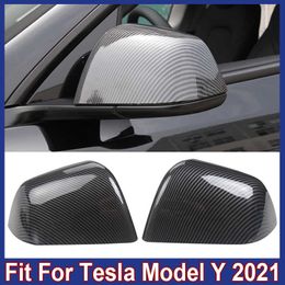 Car Accessories 2Pcs Car Side Door Mirror Cover Trim For Tesla Model Y 2021 Auto Exterior Decoration Sides Rearview Mirror Cover