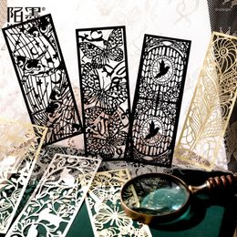 Pc Animal Silhouette Series Vintage Hollow Black Bookmarks Decoration Cards Student Teacher School Office Reading Supplies