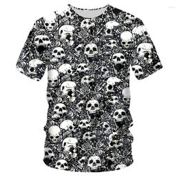 Men's T Shirts Fashion Summer Skull Tshirt Men 2022 3D Printing T-Shirt Breathable Streetwear Splicing Shirt Wholesale