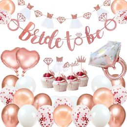 Christmas Party Supplies Single Party Set Bride to be Rose Gold Balloon Package