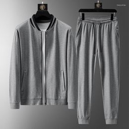 Men's Tracksuits Men's Sports Suit Autumn And Winter 2-piece Baseball Collar Jacket Casual Pants Fitness Sportswear