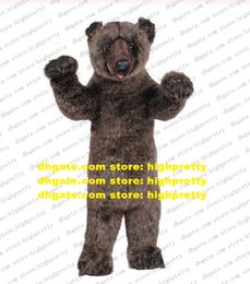 Plush Grizzly Bear Silvertip Grizzlies Mascot Costume Adult Cartoon Character Outfit Suit Fancy High-end Sports Events zz7731