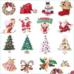 Christmas Decorations Christmas Brooch Tree Rhinestone Pendant Merry Decor For Home Bell Xmas Ornament Party Gifts Drop Delivery Gar Dhmz7