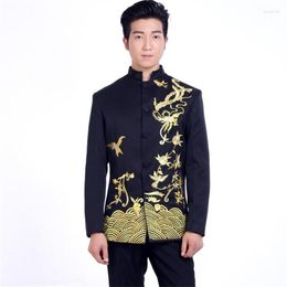 Men's Suits Mariage Chinese Tunic Suit Mens Groom Wedding For Men Embroidered Blazer Boys Prom Fashion Latest Coat Pant Designs