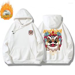 Men's Hoodies Cotton Fleece Hoodie Men/Women Sweatshirt Chinese Elements Autumn White Top Fashion Graphics Hooded Men Clothing